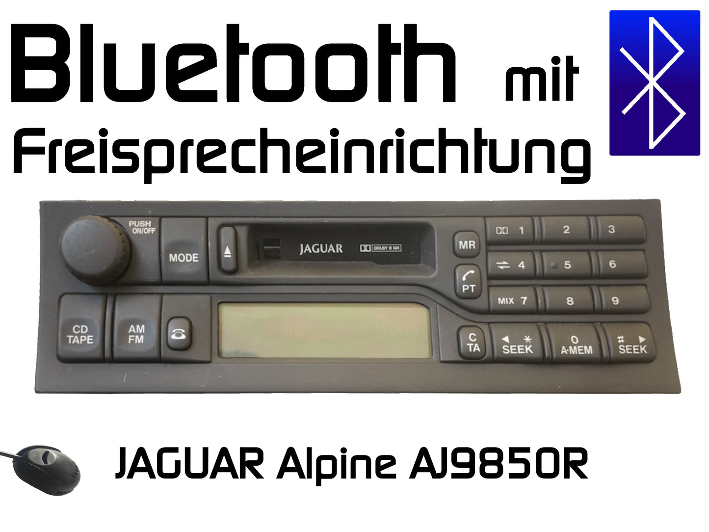 Autoradio JAGUAR Alpine AJ9850R Bluetooth mit Freisprechfunktion Nachrüstung