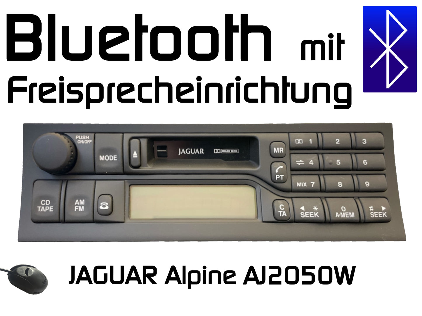 Autoradio JAGUAR Alpine AJ2050W Bluetooth mit Freisprechfunktion Nachrüstung