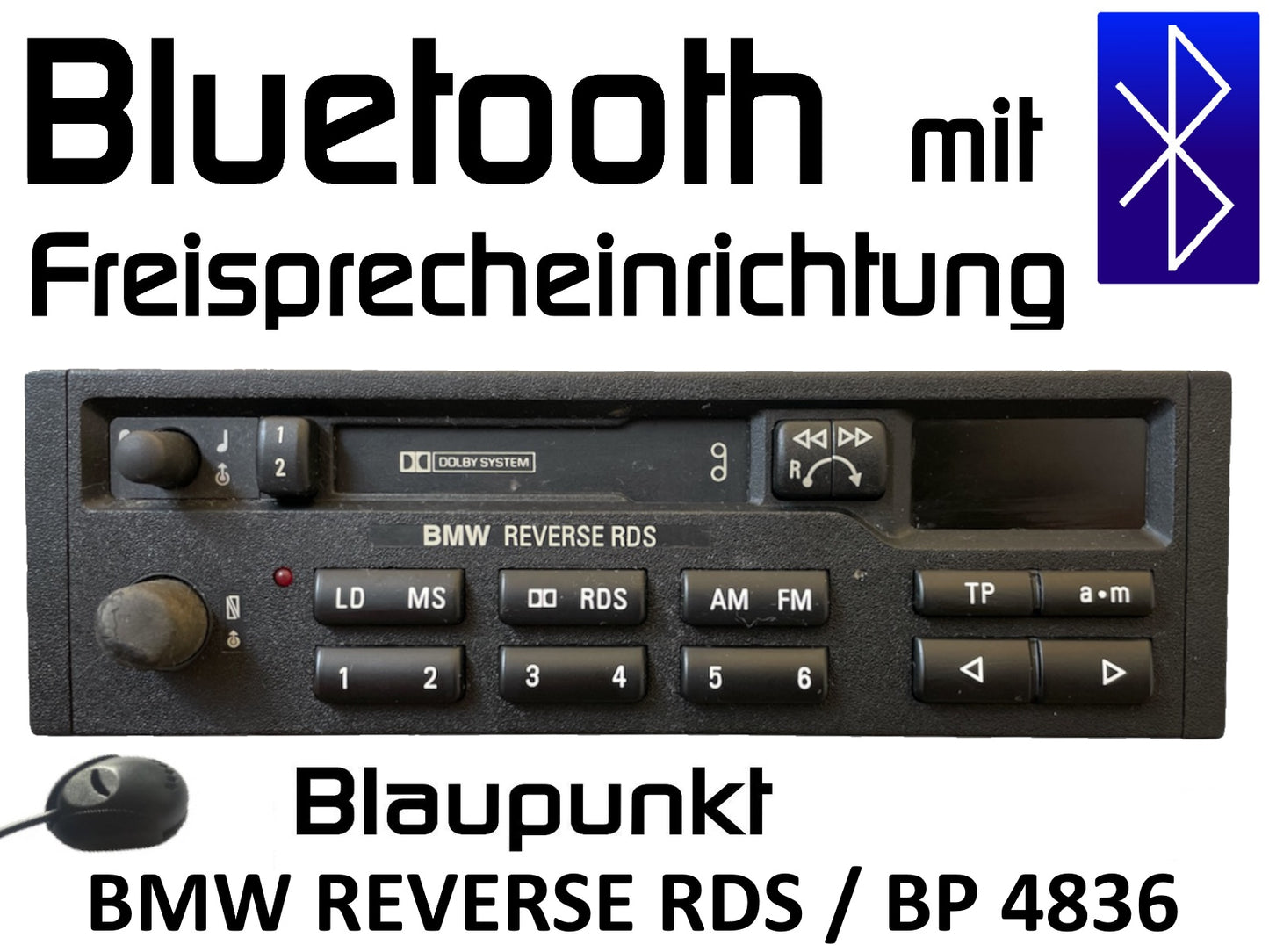 Autoradio Blaupunkt BP4836 BMW REVERSE RDS Bluetooth mit Freisprechfunktion nachrüsten