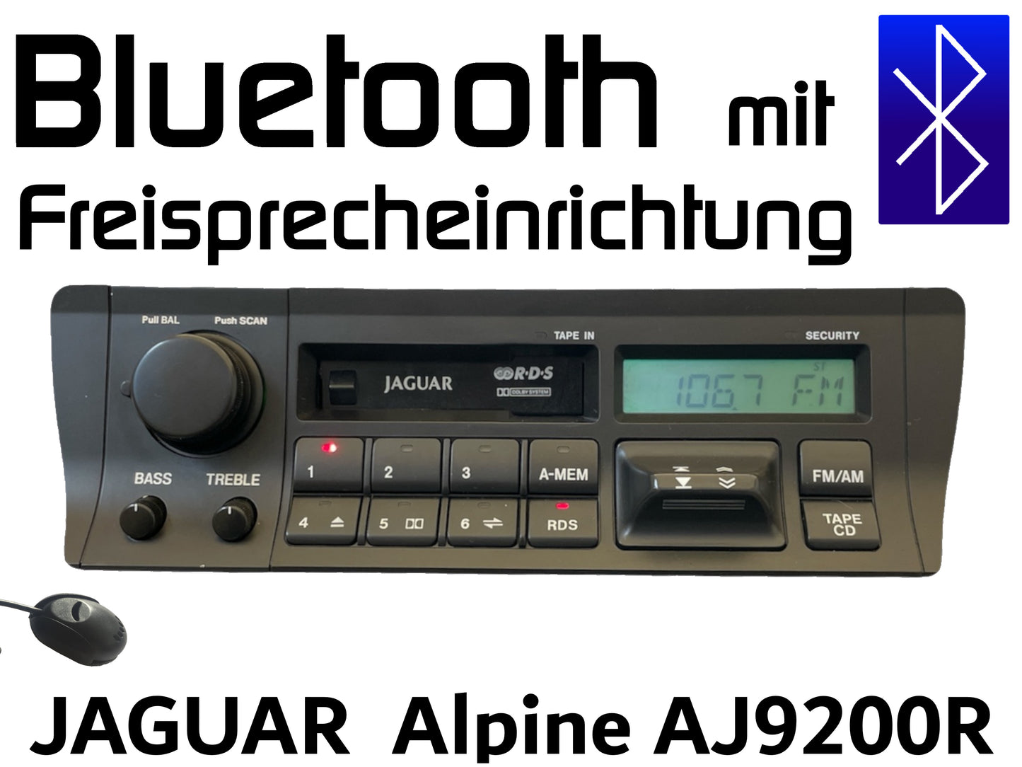 Autoradio JAGUAR Alpine AJ9200R Bluetooth mit Freisprechfunktion Nachrüstung