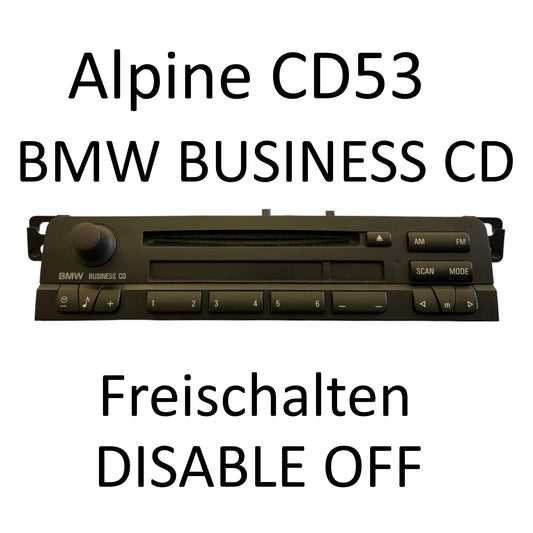 Autoradio Alpine BMW BUSINESS CD 53 decodieren | entsperren | freischalten