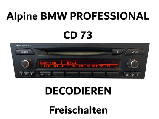Autoradio Alpine BMW Professional CD 73 decodieren | entsperren | freischalten